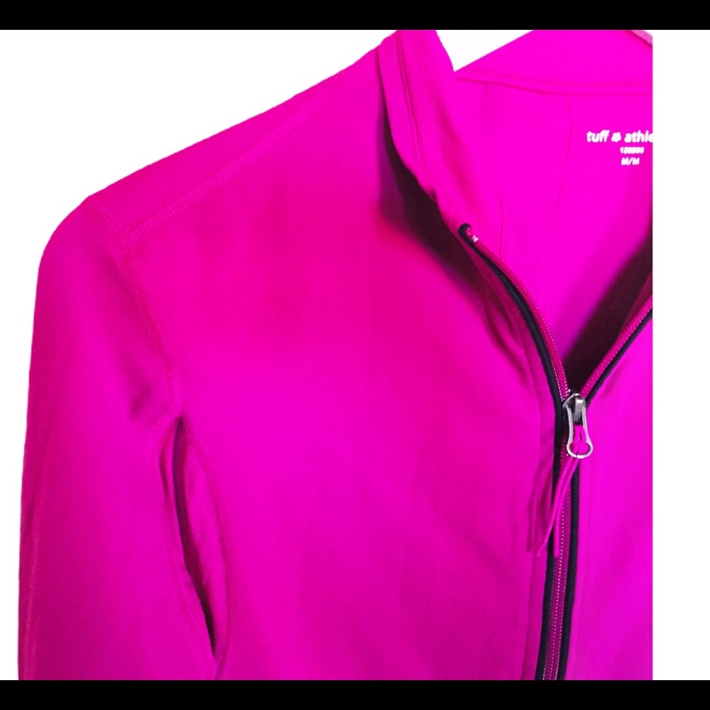 TUFF ATHLETICS Full Zip Track Workout Running Jacket Pink Size Medium - Picture 3 of 9